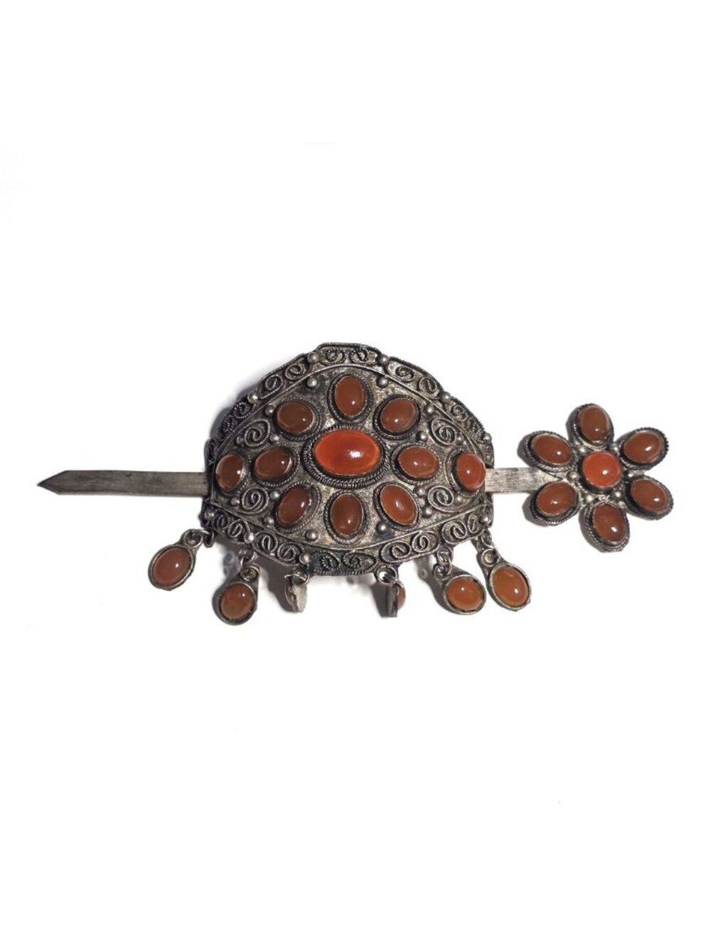 Pewter & Carnelian hair fastener